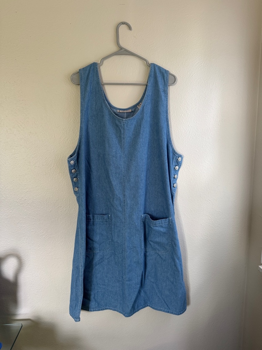 Denim Blue Sleeveless Pocket Dress